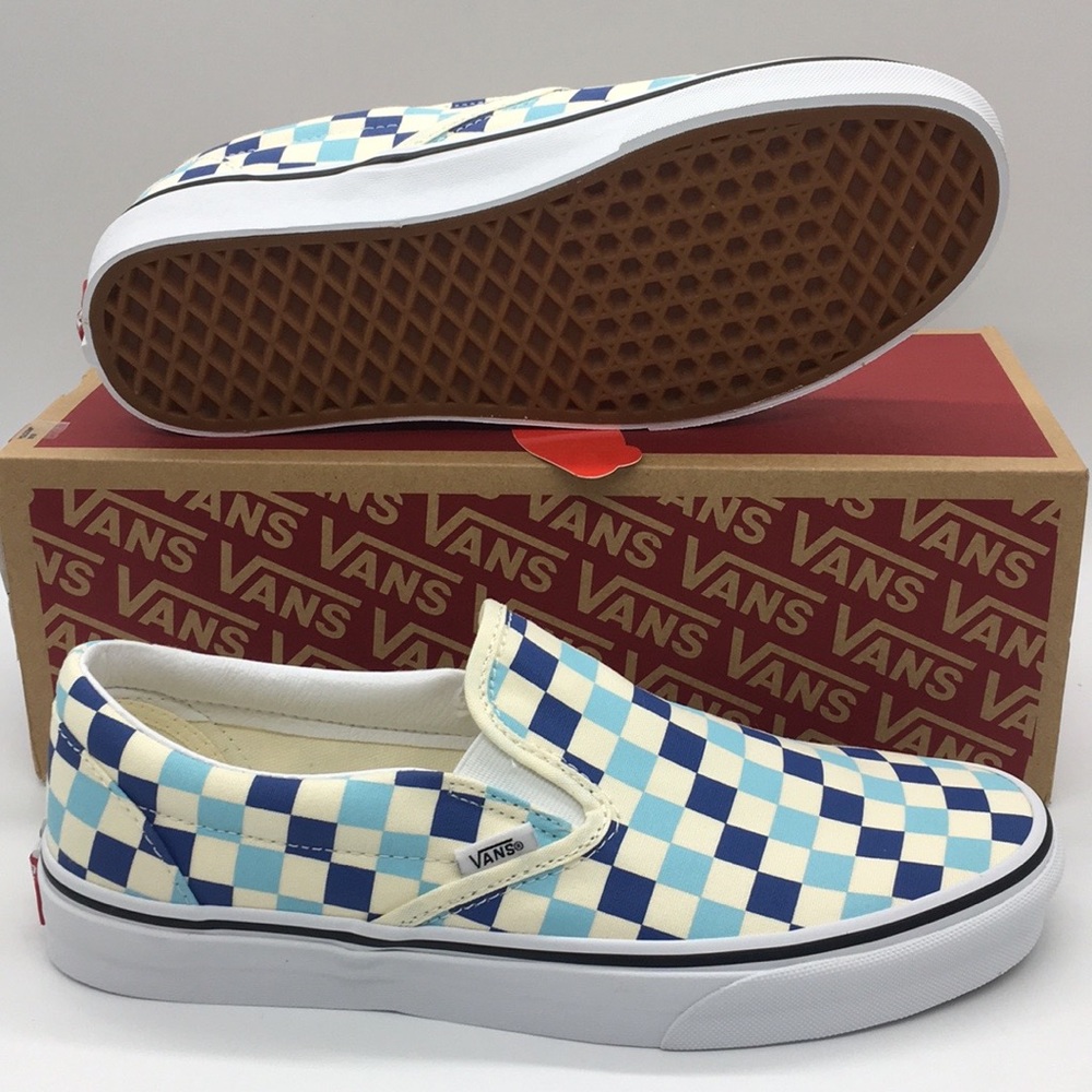 •Vans Classic Slip-On Checkerboard Blue Topaz wmns - Picture 15 of 16